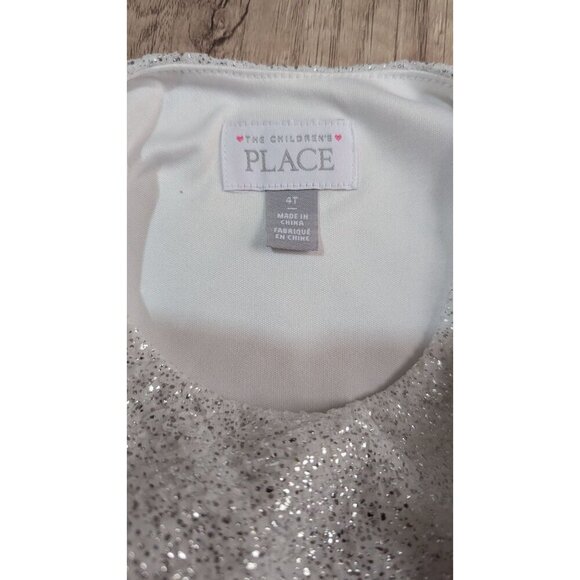 The Childrens Place 4T Silver Glitter Butterfly Tulle Party Dress  gray - Picture 11 of 12